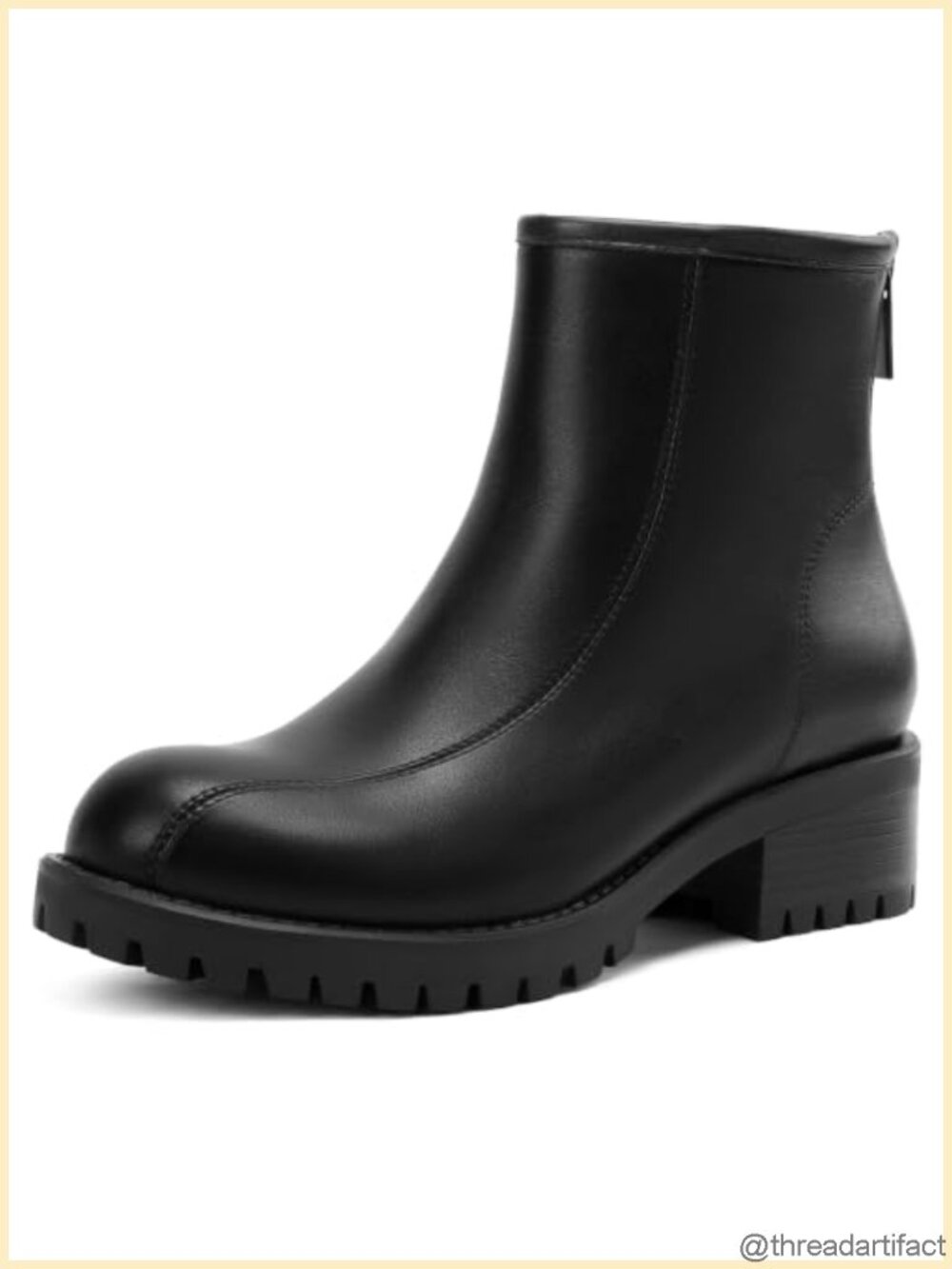Wide Width Chelsea Combat Ankle Boots Low Heel Faux Leather